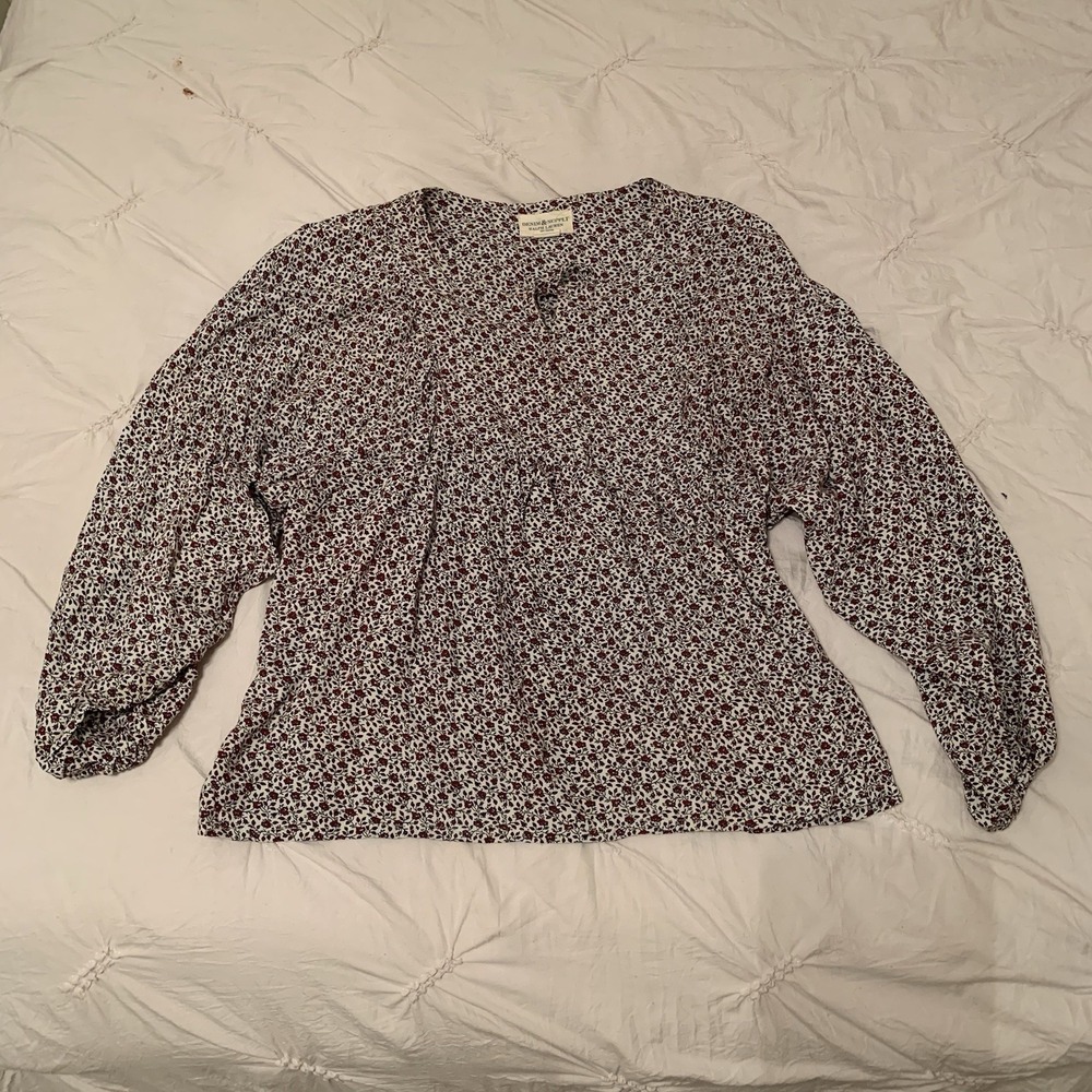 Denim & Supply Ralph Lauren Blouse Womens Small Black Floral Boho Peasant Top